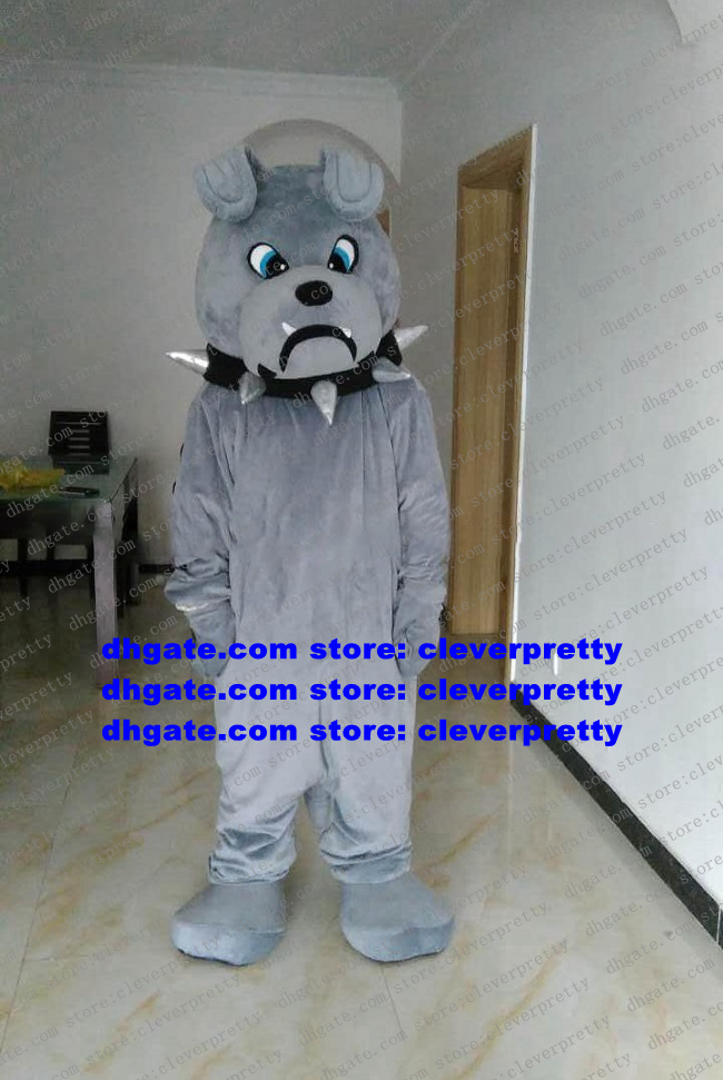 

Grey Bulldog Dog Mascot Costume Bull Dogs Pit Bulls Terrier Cartoon Character Image Promotion Opening New Business zx444, As in photos