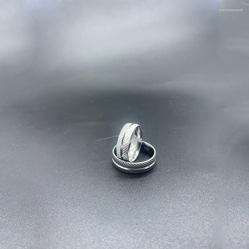 

Cluster Rings Style 925 Sterling Silver Couple For Men And Women Classic Exquisite Design Anniversary Ring Lover Gift