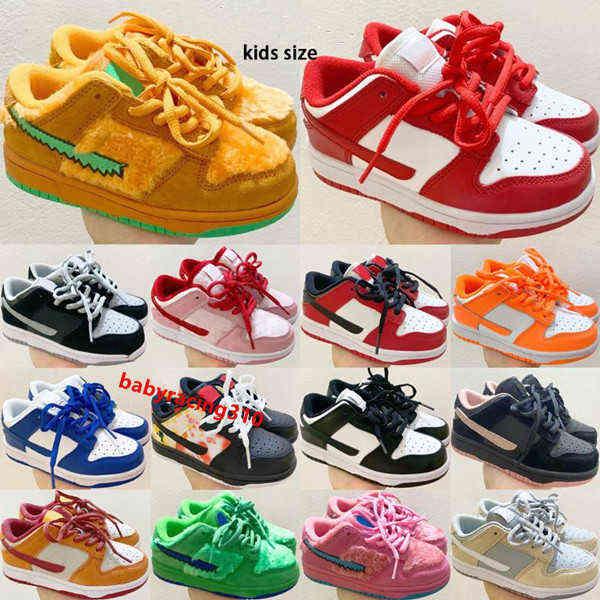 

2021 Top Orange Bears Kids Shoes Low Toddler Tennis Sneakers University Red Black Toy Civilist Boys Girls Children Running Trainers Bov, #10 bears opti yellow