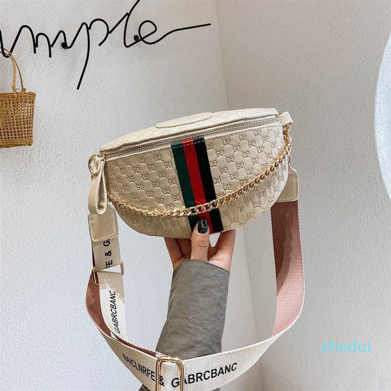 

Designer bag new waist fashion high-end embossed chest bag women's all-match messenger shoulder bag clutches bags, Creamy-white