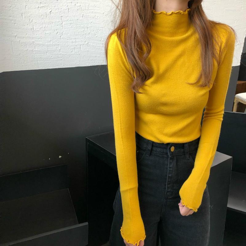 

Women' Sweaters Half Turtleneck Sweater Ladies Pullover Long Sleeve Autumn And Winter All-match Slim Tight Stretch Knit Base Shirt 2022