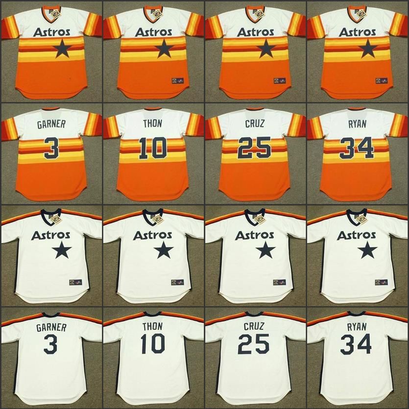 

Houston 3 Phil Garner 25 Jose Cruz 34 Nolan Ryan 10 Dickie Thon Baseball Jersey Stitched285y