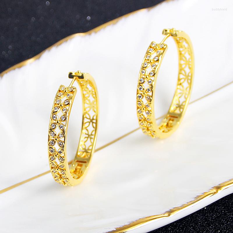 

Dangle Earrings Fashion Jewelry 2022 Design Hoop For Women High Quality Zircon Exquisite Heart-shaped Flowers Gift