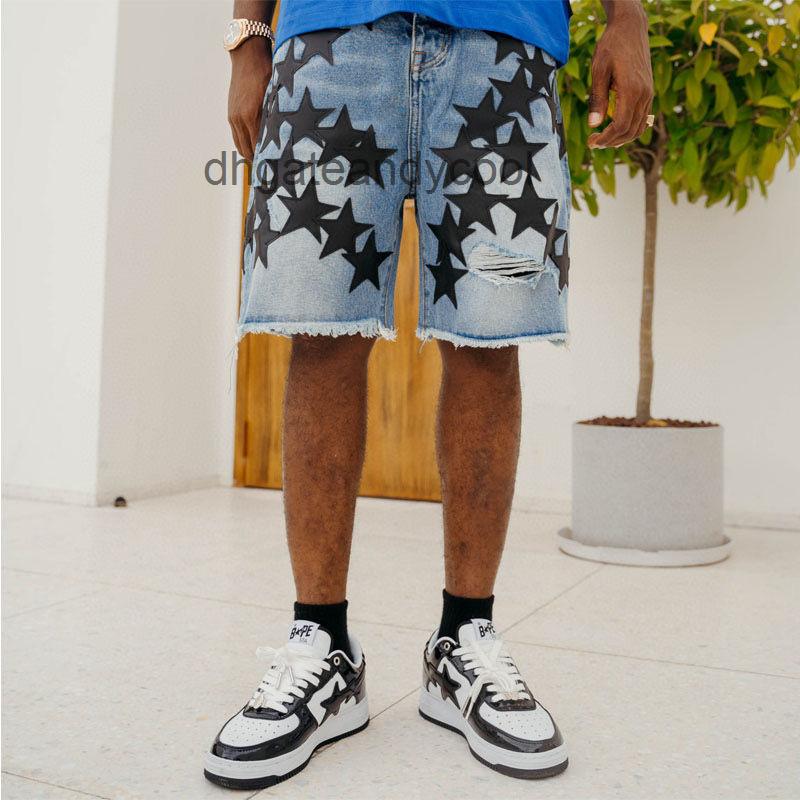 

top Jeans amirs designer Jean mens pant 22 European fashion brand blue bull hole five pointed star patch leather straight leg pants men' SXV, Sky blue
