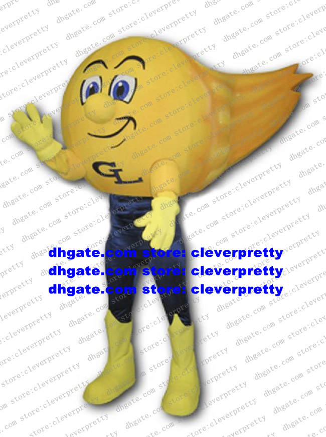 

Mascot Costume Yellow Comet Star Meteor Shooting Star Falling Wind Gust Gale Squall Big Globe Nose Black Pursed Mouth No.8830, As in photos