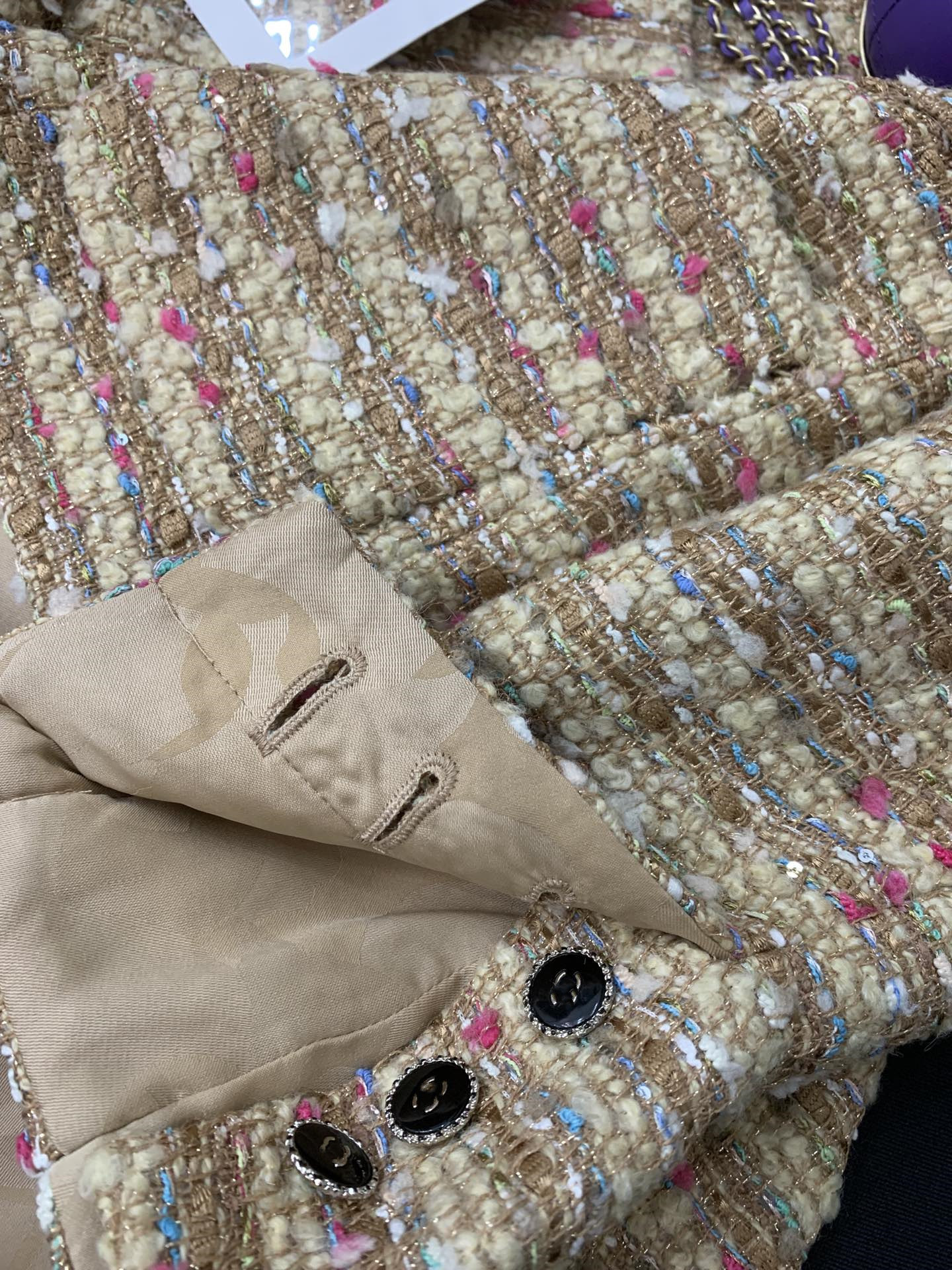 

Chan home New Women' brand jacket OOTD designer Fashion top-grade autumn winter letter logo tweed coat overcoat Leisure Spring Coats cardigan Women Christmas Gift, Khaki