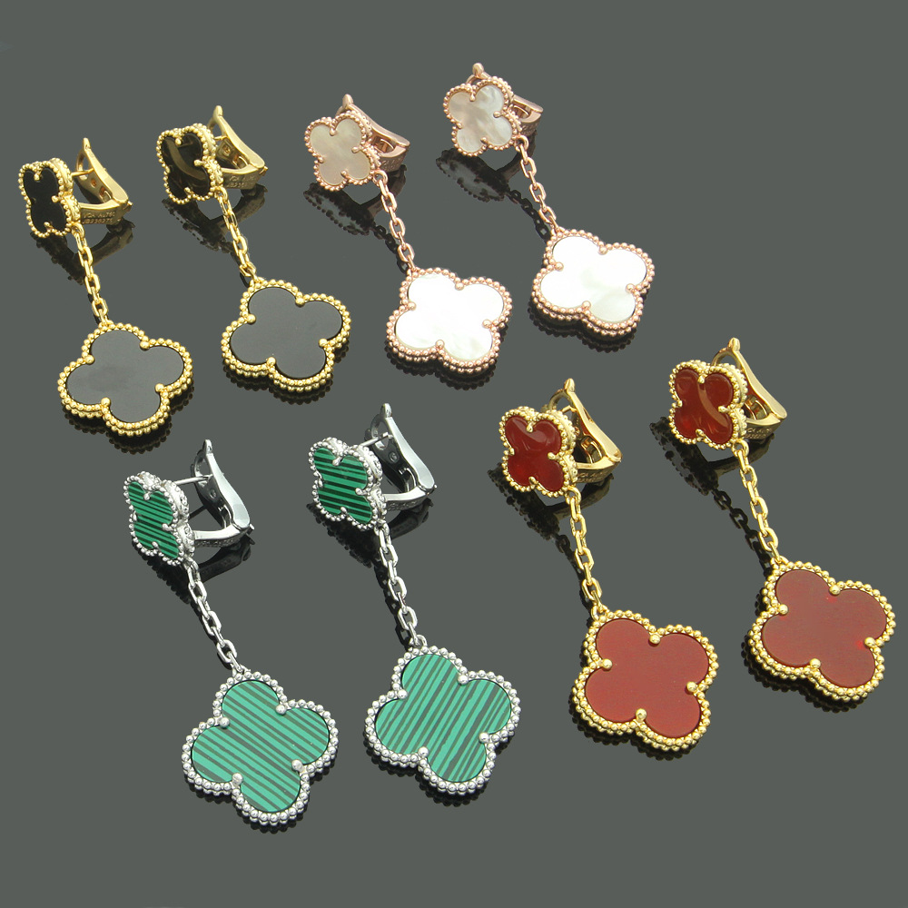 

Fashion Womens Dangle Earrings Designer Four-leaf Clover Earrings Chandelier Jewelry