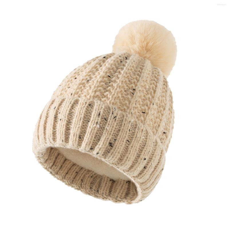 

Ball Caps Knitted With Faux And Hat Mens Womens Winter For Women Warm Knit Hats Pom Cap Baseball, White