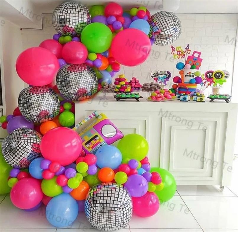 

119pcs Back to 80s 90s Theme Balloon Garland Arch Disco 4D Radio Balloons Retro Party Decorations Hip Hop Rock Po Props 2205314701503