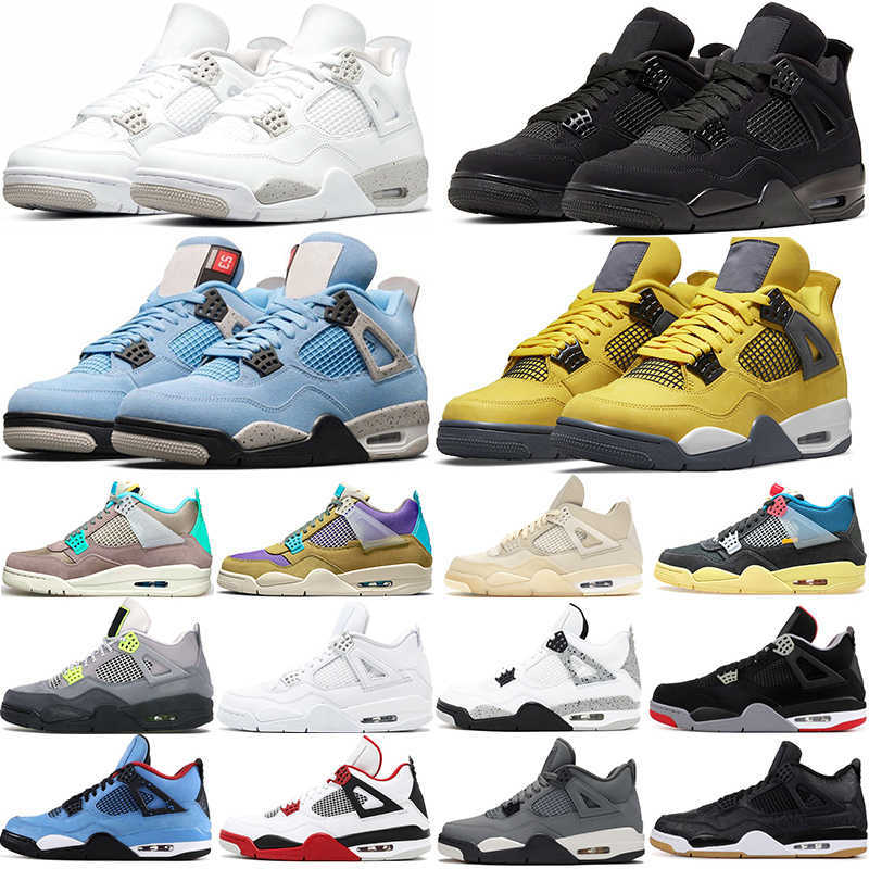 

Jumpman Basketball shoes 4s 4 White University Blue Black Cat Fired Red Cactus Jack Bred Sail Desert Moss Taupe Haze Sport Trainer2NWX, White cement
