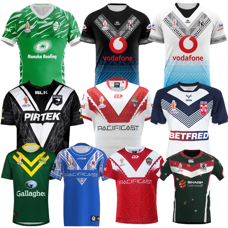 

2022 Australia KANGAROO Ireland Rugby league Jerseys world cup 2021 FIJI engLANDS KIWIS Tonga RLWC Samoa Scotland Samoa home away shirts Size S-5XL, 2022 ireland rlwc home jersey