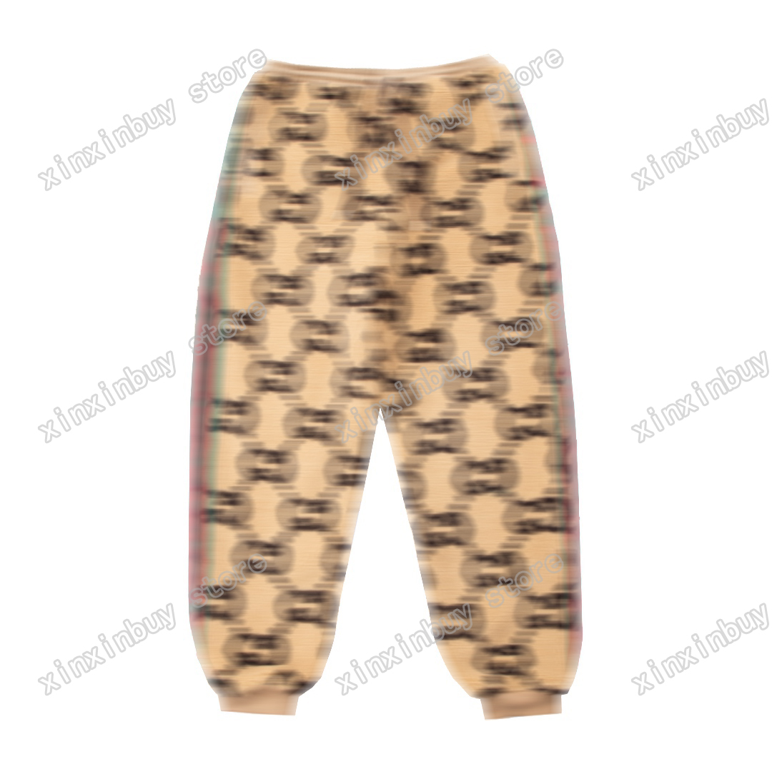 

xinxinbuy Men Designer Pant fleece letter jacquard Metal triangle label pocket Streetwear Women green black S-2XL, Multi