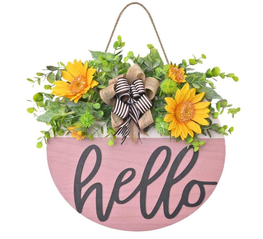 

Garland Welcome Door Hanging Wreath Front Decoration Spring Wedding Decorative Independence Day Decor Flowers Wreaths7201382, Multi