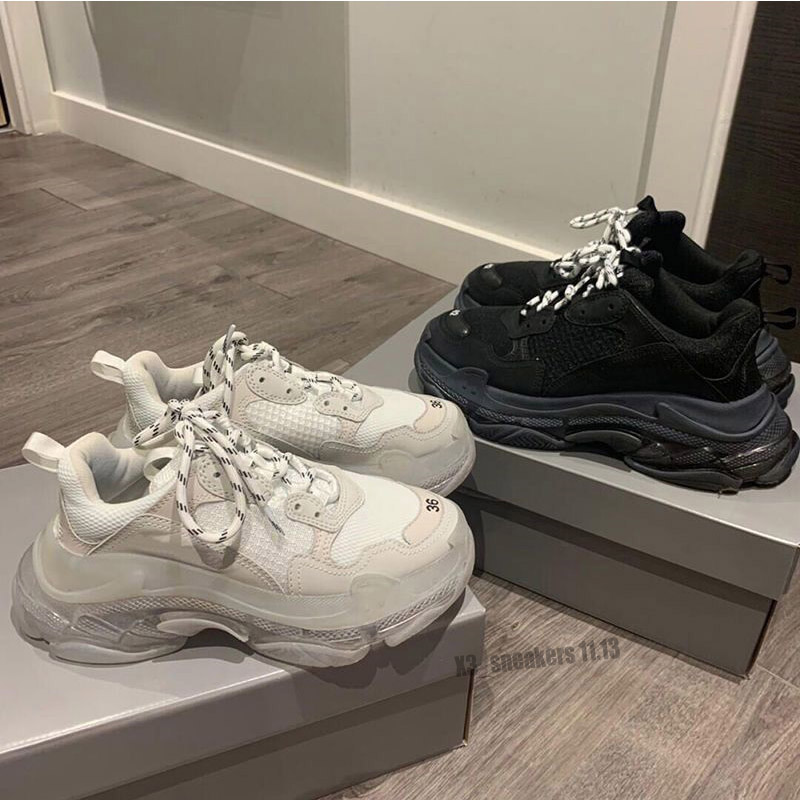 

2022 Paris Crystal Bottom Triple S Casual Shoes Dad Platform Sneakers For Men Women Vintage Old Grandpa Trainer -45 x55, Color 1