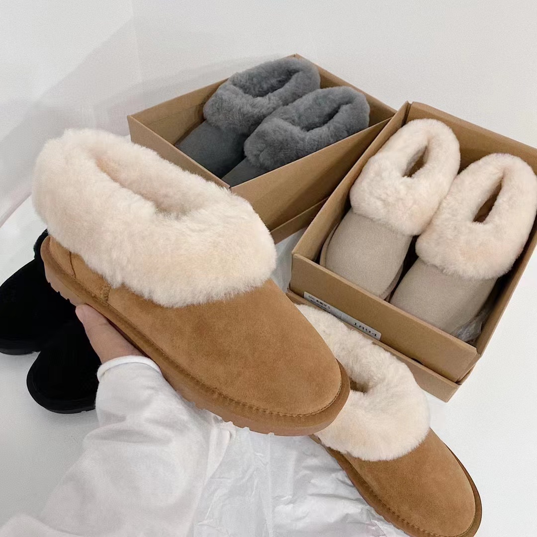 

Platform Slippers boots OP63 Disquette Slipper Fur Slides Classic Mini Ultra Boot Scuff Sis Tazz Sheepskin Suede Upper Women Sandal Mules Size 35-42, 10