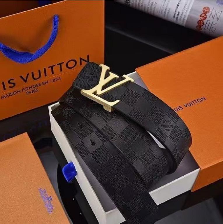 

New Luxury designer Louis Vuitton LV Belt Buckle Fashion Genuine Leather Women Belts For men Letter Double Big gold classical GV20, High quality