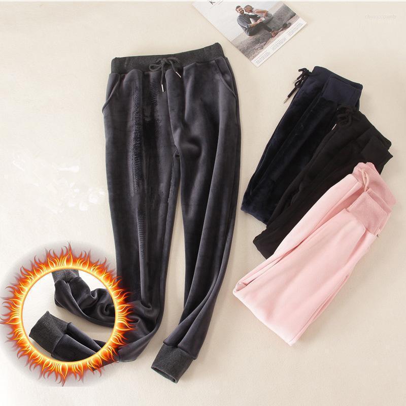 

Women's Pants Women's & Capris Plus Velvet Sweatpants Women Thicken Gold Winter Pantalon Femme Fleece Harem Warm Long Trousers C5098, Gray