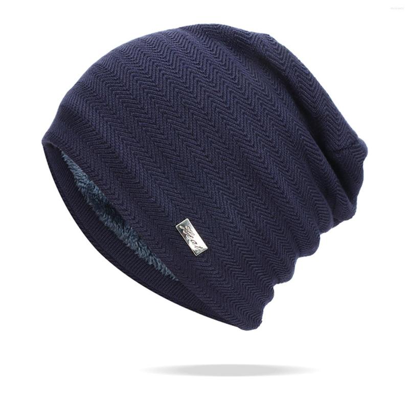

Ball Caps Womens And Mens Pullover Ladies Knitted Hats Open Cotton Pile Ear Guards Warm, Black