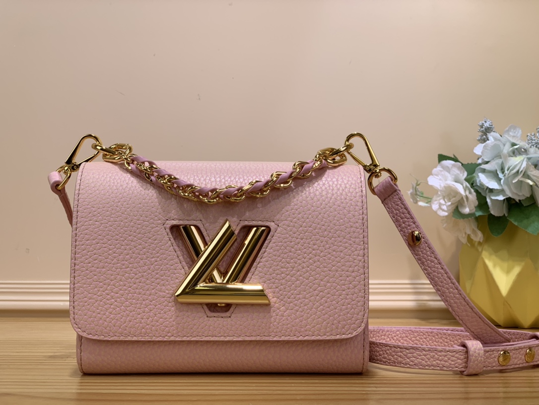 

Explosion women's shoulder bags PM handbag pink grained calfskin leather luxury designer bag gold logo hardware fashion wallet coin purse