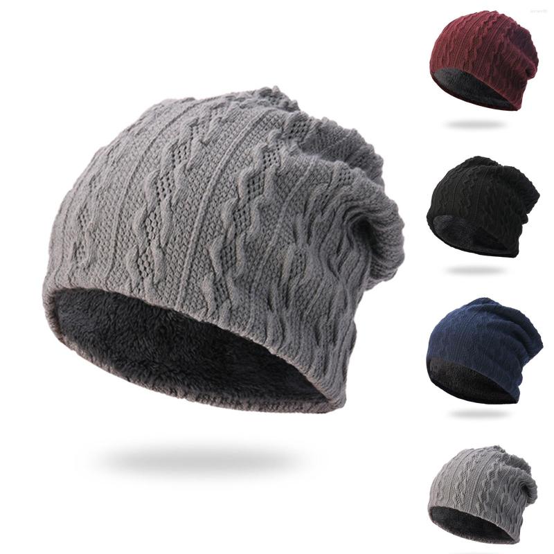 

Ball Caps Womens And Mens Warm Thick Knit Sweater Hat Fleece, Black