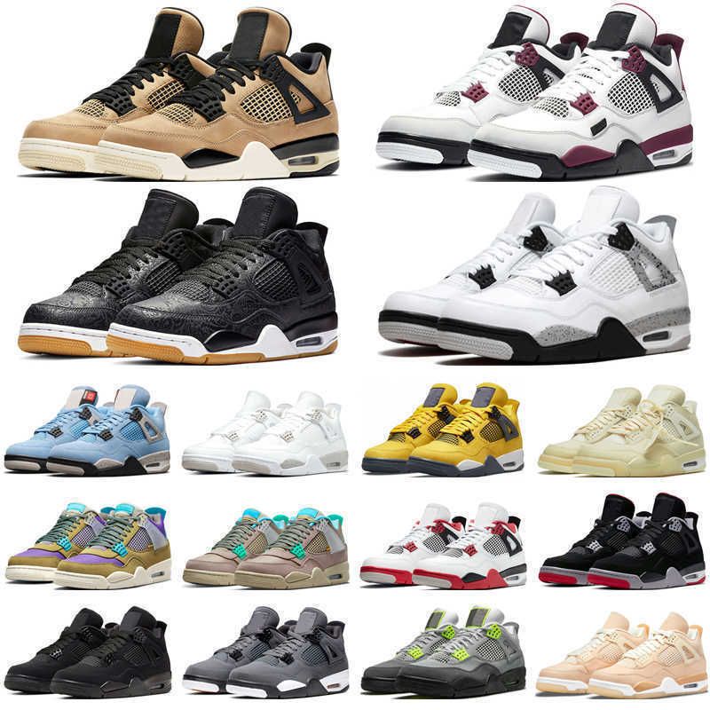

Newest Jumpman 4s Desert Moss Basketball Shoes for Men Women 4 University Blue White Oreo Taupe Haze Bred Sail Court Purple Mens Jordon, Travis blue
