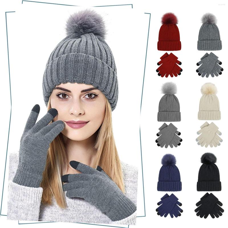 

Ball Caps Mens White Hats Soft Winter Cuff Warm Knit Ski With Gloves Womens Beanie Knitted Hat Baseball Beach, Grey