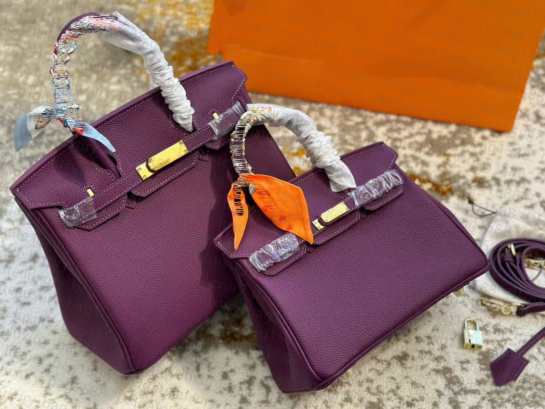 

9A Fashion handbag Platinum Women Bag Tote cowhide handmade high volume metal logo design commuter luxury designer Crossbody bag, Purple