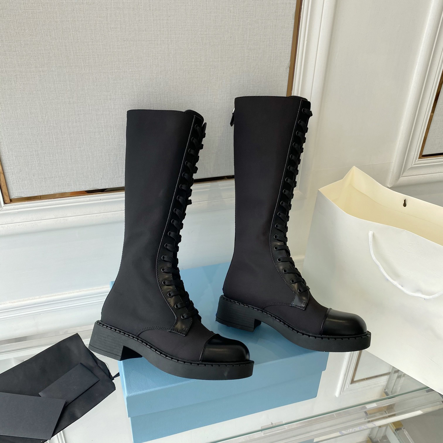 

2022 Luxury Designer clogs Couple Rick Owen Boots Canvas High Heels running shoes mens women triple white black Laser Blue