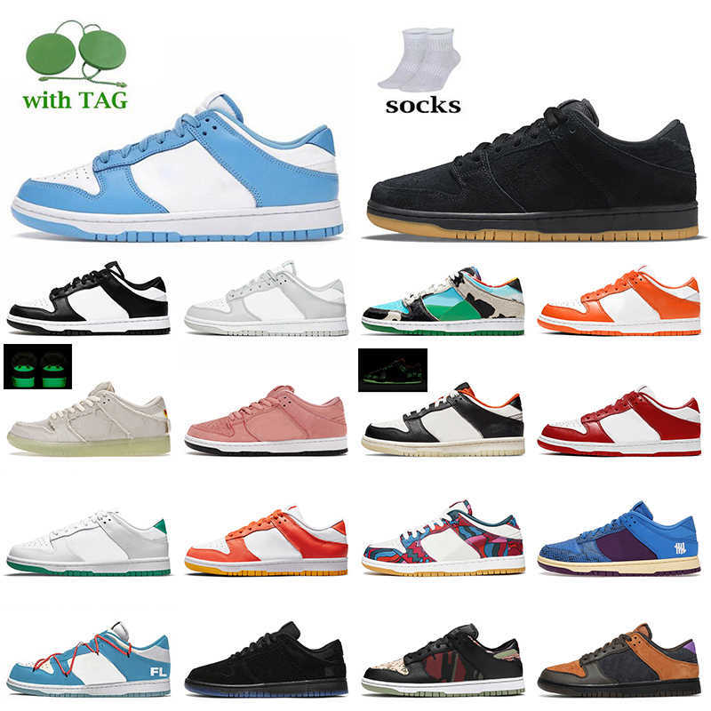 

Fashion OG Women Mens Sports Skateboard Shoes Low UNC Coast Fog Black Cool Grey White Off Mummy Halloween Glow Undefeated Chunky Dunky, Box