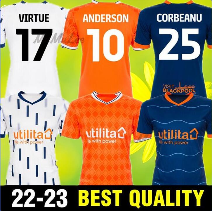 

22 23 Blackpool Soccer Jerseys YATES FIORINI Home away DALE CONNOLLY GABRIEL Football Shirt CORBEANU HAMILTON KEOGH ANDERSONE BOWLER