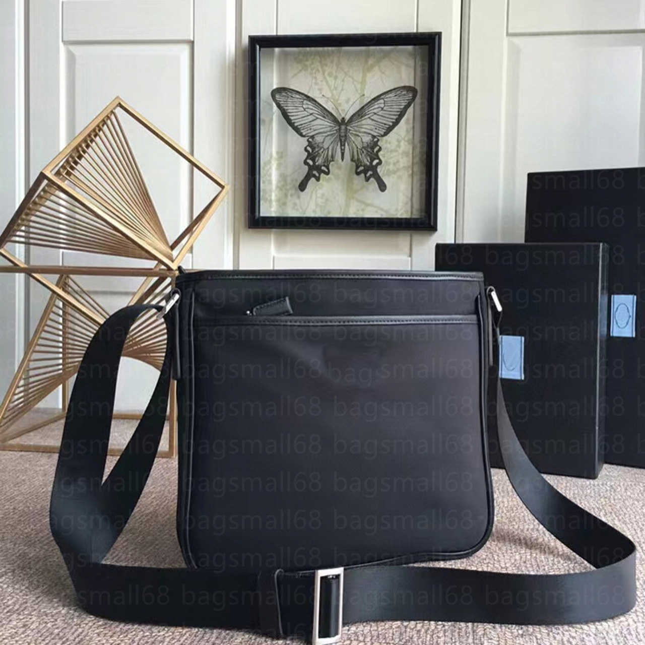

designersFashion Messenger Bag Nylon Shoulder Bags Canvas Cross Body Men Classic Handbags Satchel Waterproof Exquisite And Durable Parachute Fabric, Black