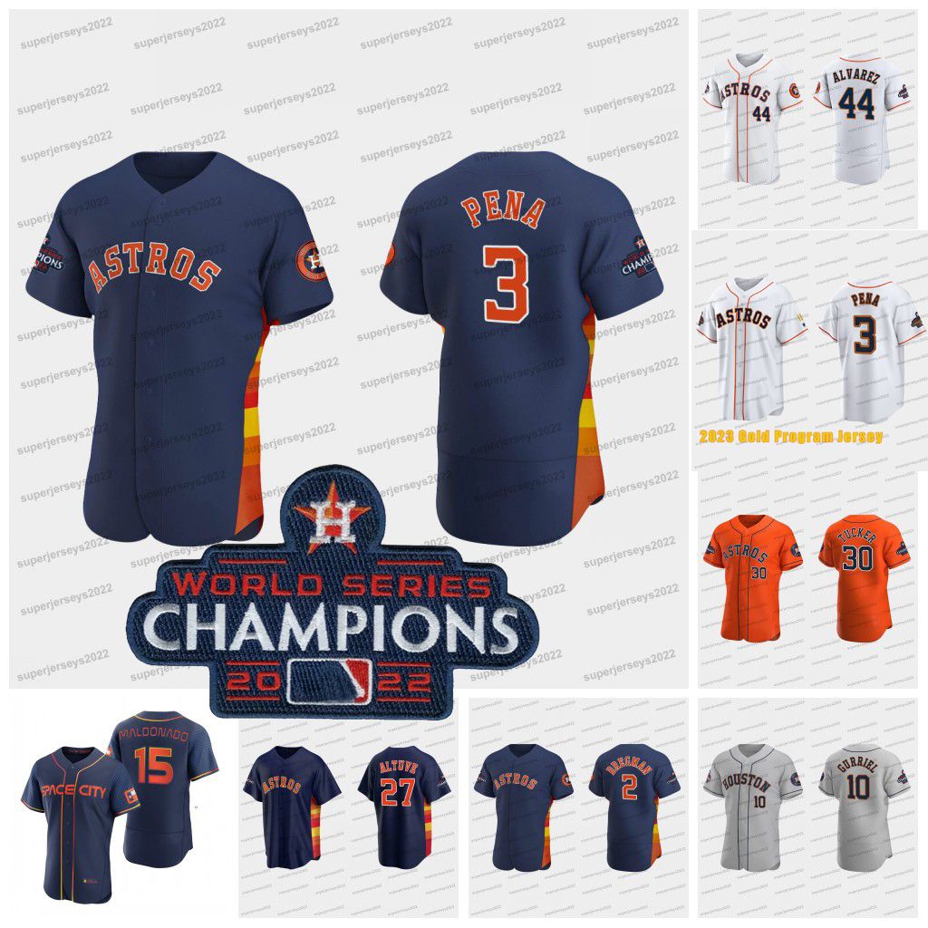 

3 Jeremy Pena Astros 2022 Wolrd Series Champions Jersey Yordan Alvarez Kyle Tucker Yuli Gurriel Alex Bregman Jose Altuve Martin Maldonado Ch, Navy youth s-xl