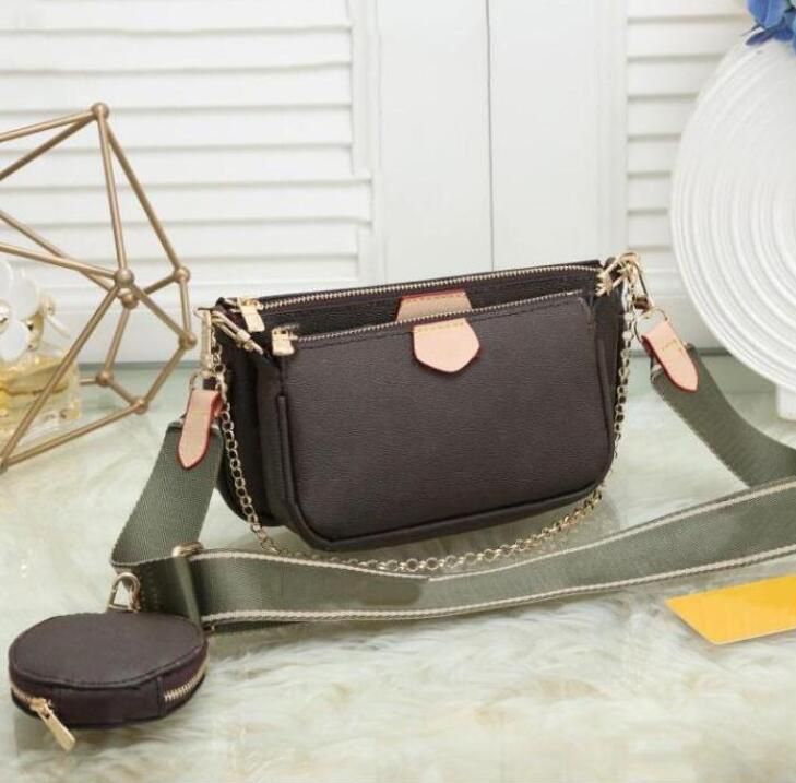 Louiseity 3pcs set Cross Body Wallet handbag Women Luxury designer handbag Genuine Leather flower Shoulder bag Purse HGJ5657