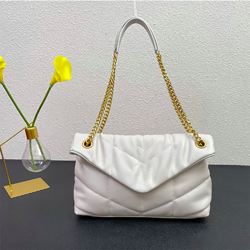 

Bags designer sling bag lou lou Cloud Made Metal Chain Shoulder Strap Ladies Shoulders womens luxurys designers messenger handbag Snapshot cross body purses, White