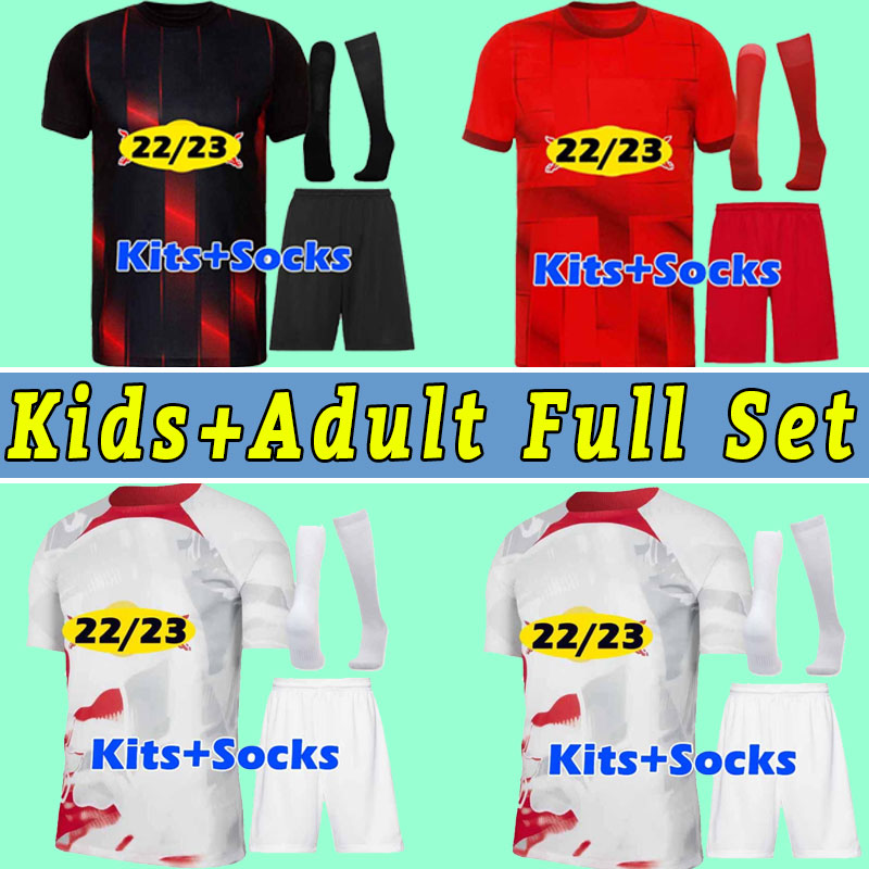 

RBL 22 23 Soccer Jersey FORSBERG Camiseta HEE CHAN HALSTENBERG POULSEN Sorloth 2022 2023 Football Shirts CUNHA Szoboszlai Olmo Silva Men Kids child full set, Home+patch