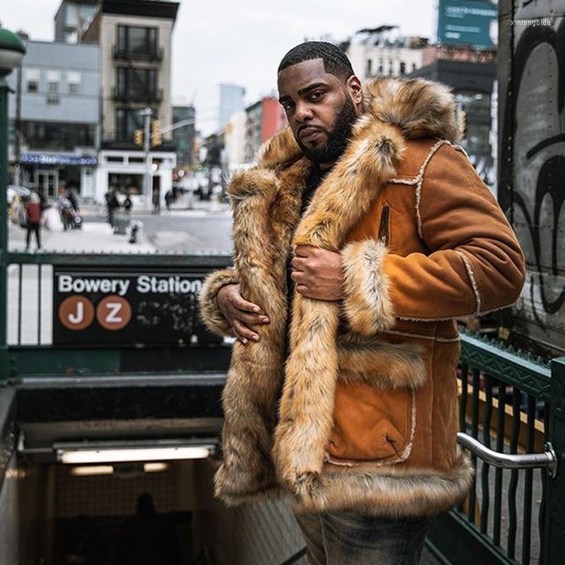 Men&#039;s Down Autumn Jacket Men Faux Fur Warm Coat Streetwear Mens Clothing Thicken Spring Overcoat Sheepskin Jackets Coats Outwear Plus Size-image-818379877