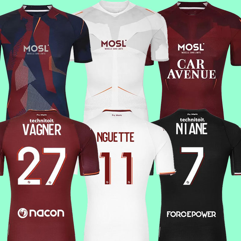 

22 23 FC METZ Soccer Jerseys VAGNER BOULAYA NIANE 2022 2023 maillot de foot UDOL YADE CENTONZE DELAINE SARR NGUETTE football shirts men uniforms, Home+patch