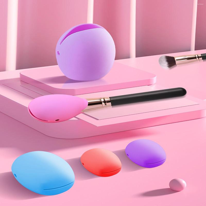 

Makeup Brushes 3Pcs/Set Silicone Brush Dust Protection Cover Proof Guards Storage Box Holder Travel Case