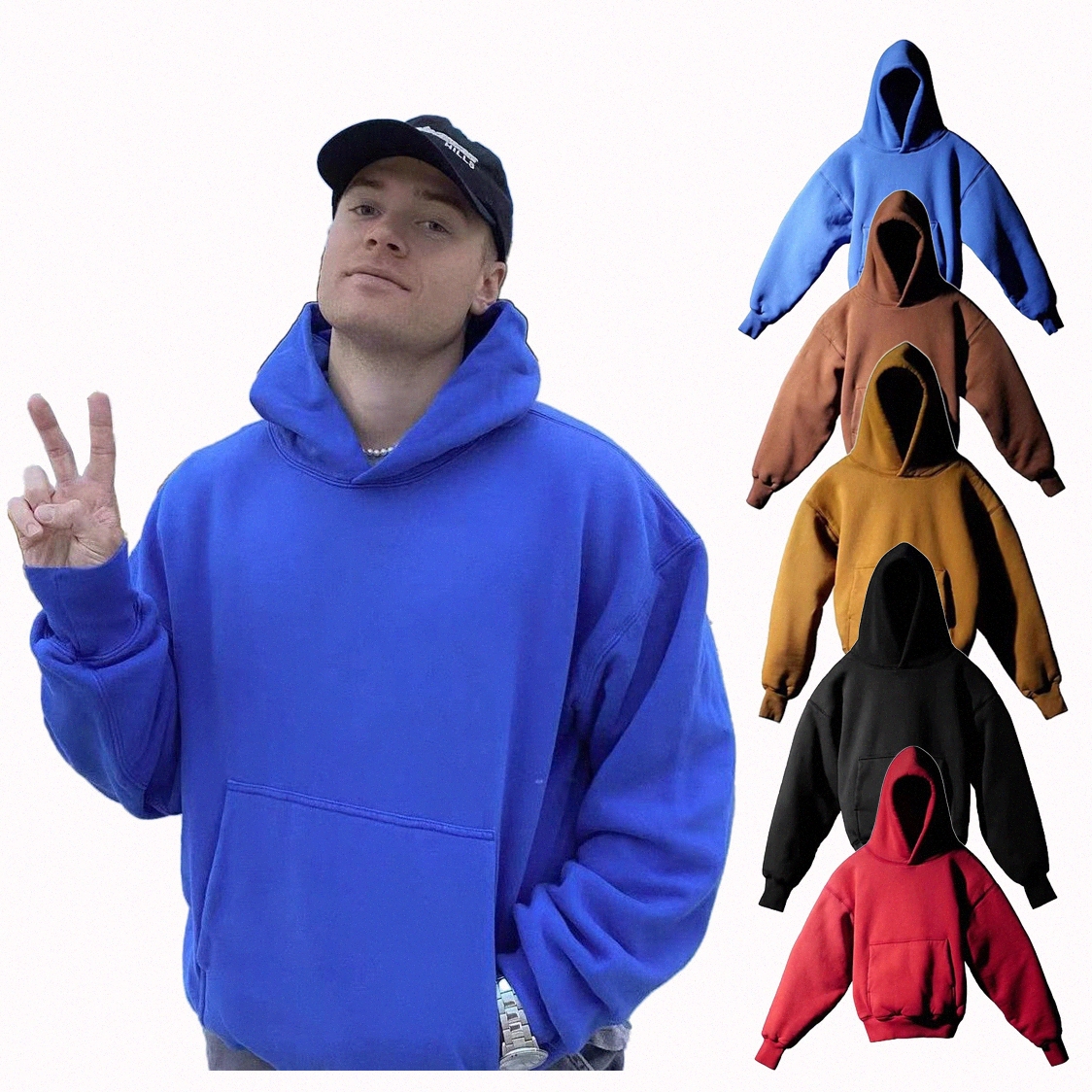 

Designer Kanyes the Perfect Hoodie Wests Klein Blue Pullover Hoodys Long Sleeve Men Hooded Jumper Yzys High street fashion Mens and Womens Solid Color Tops