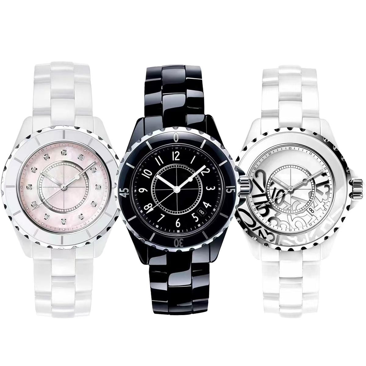 

U1 Top-grade AAA Luxury Watch Full Ceramic Quality Sapphire Crystal Wristwatches Quartz Movement Mens Women's Watches Black Bezel Fashion Ladies 12 Big Lady Watches