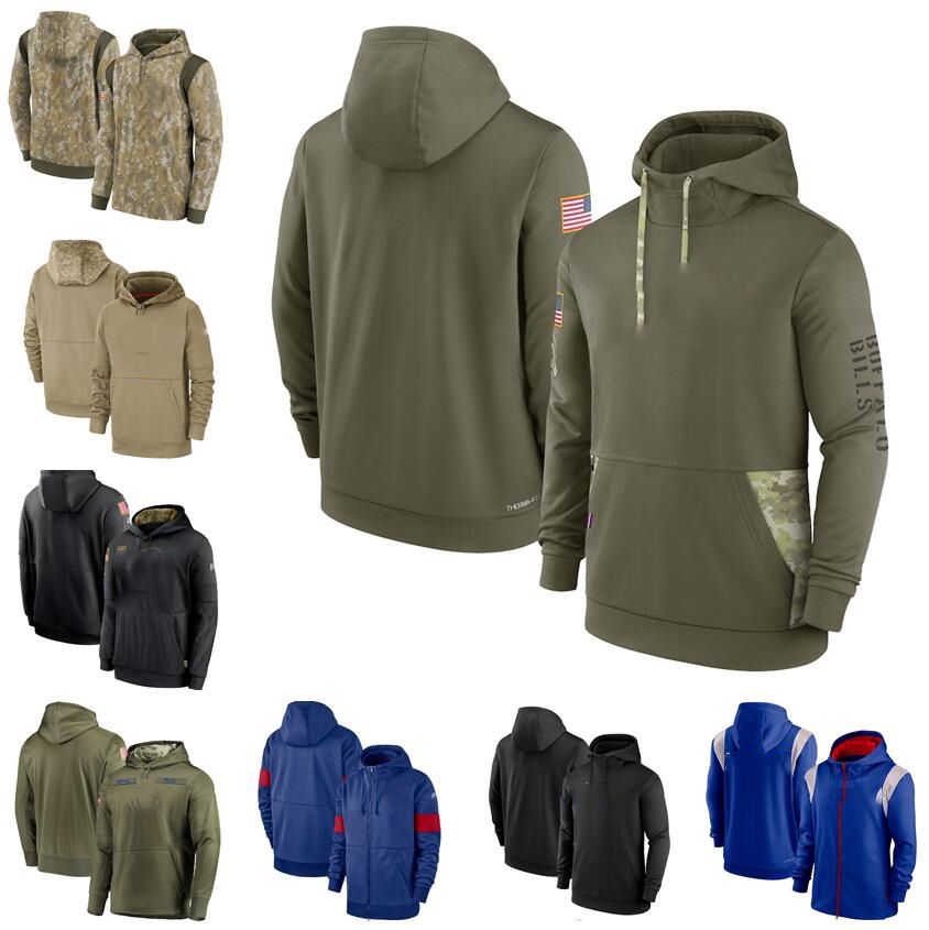 

CUSTOM Men Football Jackets Buffalo''Bills''2022 Salute to Service Therma Performance Pullover Hoodie Untouchable, Style