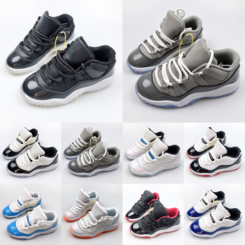 

Jumpman 11 Kids Basketball Shoes 11s Low Concord Platinum Tint Barons Legend Blue 25th Anniversary Low White Bred Cherry Children Trainers size 8C-3Y 25-35, As photo 4
