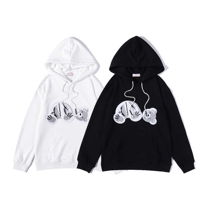 

22fw men's designer sweater Hoodie street fashion mens women's hoodie with broken head bear pattern seventh H oodie Pullover winter