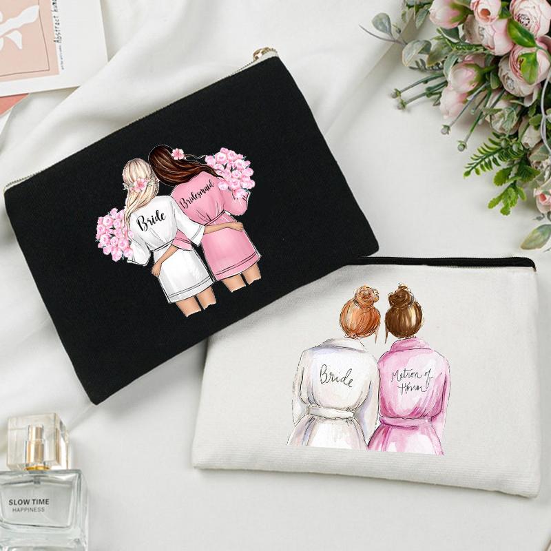 

Cosmetic Bags Team Bride Party Gifts MakeUp Case Women Bridesmaid Storage Pouch Shower Bag Bachelorette Beauty Toiletry Bridal, W00781-tbwh-d