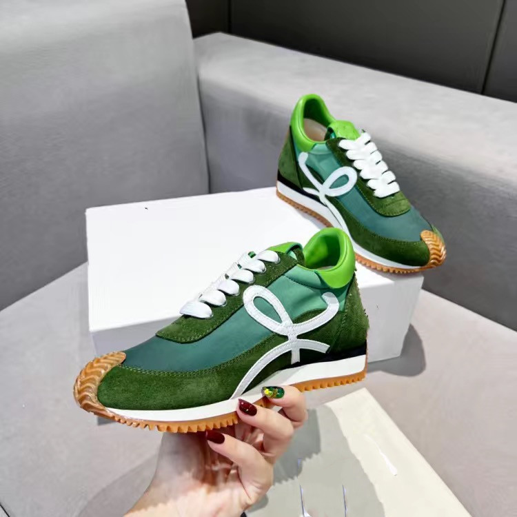 

Casual Shoes Flow Runner In Nylon Suede Lace Up Sneaker Soft Upper Honey Rubber Wave Sole Mens Womens Loews Luxury That Curves Around The 06