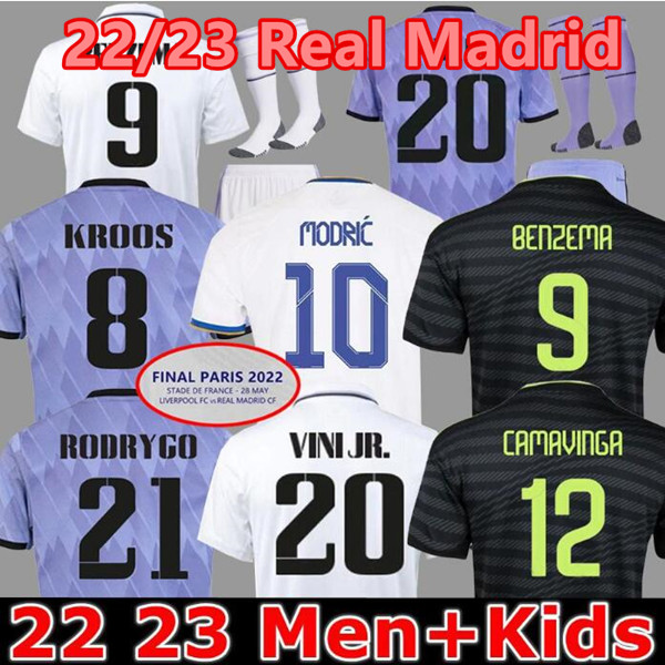

2022 REAL MADRIDS Soccer Jerseys 2023 BENZEMA HAZARD VINI JR CAMAVINGA Football Shirts ASENSIO MODRIC TCHOUAMENI Camiseta men And kids kit Camisa uniform jersey, Purple