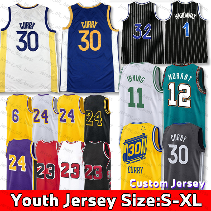 

Basketball Jerseys 1 Harden 21 Embiid 30 Curry 1 Hardaway 34 Antetokounmpo 12 Morant 3 Iverson 24 23 Youth Kids Jersey size S  L XL, As picture