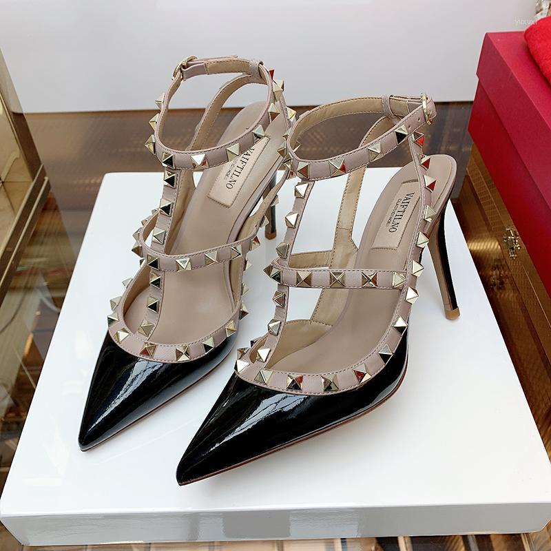 

Sandals Shoes Women Gladiator Rivet Shoessandalssandals Real Leather Summer 2022 Star Style High Heel Designer Valentinoe''Valentinoity fkn, Naked light 8cm