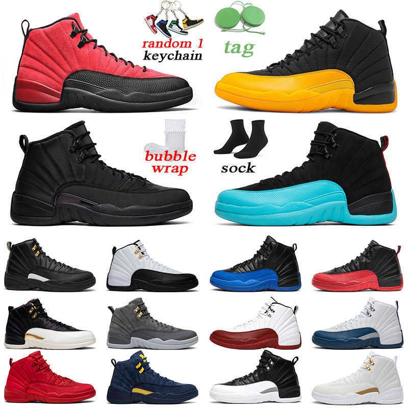 

12s mens basketball shoes Reverse Flu Game University Gold Gamma Blue The Master men trainer s air jordas JORDEN shoe