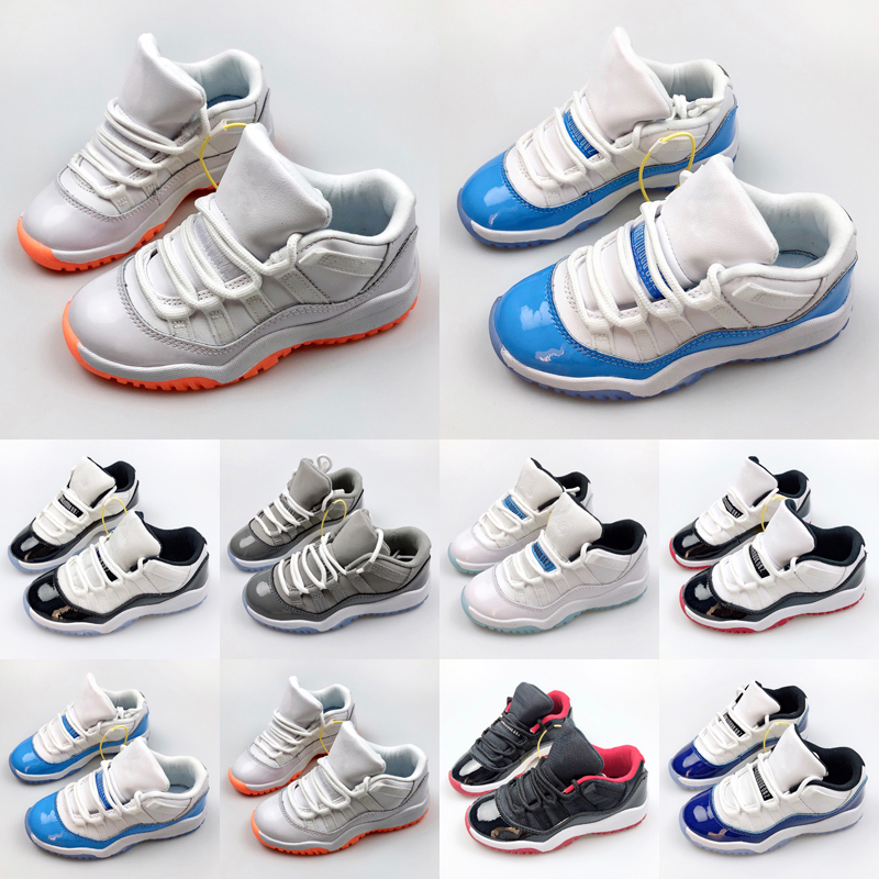 

Cool Gery Jumpman 11 low Kids Outdoor shoes white Bred Concord 45 legend blue 25th Anniversary citrus Closing cap and gown Children sneakers size 8C-3Y 25-35, As photo 4